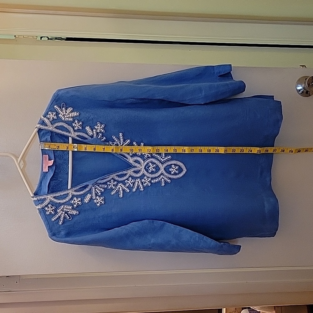 Lilly Pulitzer Linen tunic top Size Small,  blue